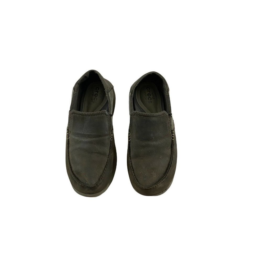 Crocs santa cruz luxe brown leather loafers M9